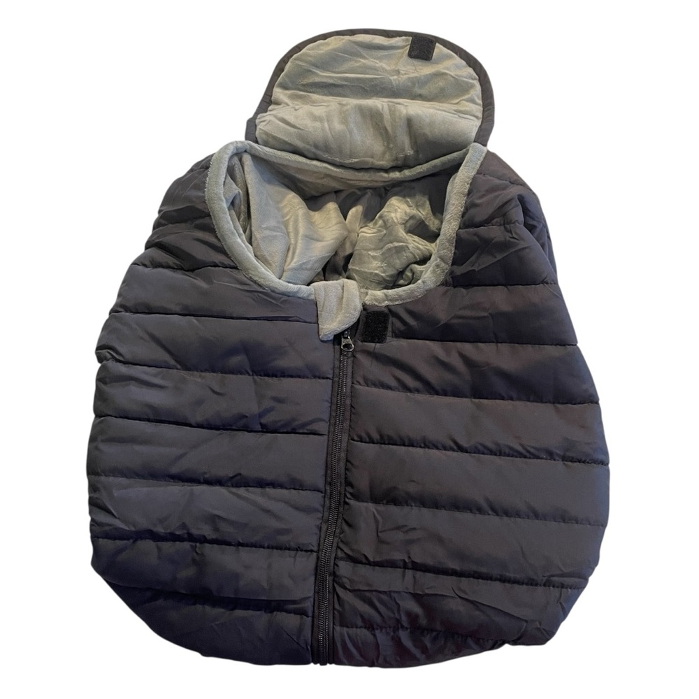 Orzbo Puffer Baby Car Seat Cover Universal Black Gray Zip Fleece Winter Travel